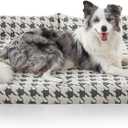 FURTIME Orthopedic Dog Beds Large Sized Dog, XL Washable Memory Foam Pet Couch Bed with Removable Washable Cover, Non-Slip Bottom with Bolster Sides, Grey