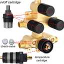 Thermostatic Push Button Shower Valve Cartridge Replacement, 3 Way Vertical Valve Backup