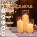 Trxvxo 48 PCS White Pillar Candles (2''X3,4,6) and Glass Cylinder Vases(2.6''X5,6,8),Hurricane Candles,Perfectly Sized for use as a Centerpiece Candle Decoration on Wedding Tables!