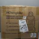 HChengkikz Nappa Leather Car Seat Covers Full Set, Brown Car seat Protector 5 Seats, Waterproof Car Seat Cushion, Universal Automotive Seat Covers Fit for SUV Truck Pick-up Sedan, Front and Rear