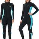 Wetsuit, 5/4mm Upgrade CR Neoprene Wetsuits for Men and Women, Ideal Thermal Wet Suit in Cold Water, Front Zip for Surfing Snorkeling Diving Swimming (Large)