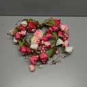 18 Inches Valentines Wreaths for Front Door Romantic Valentine Heart Wreath with Red White Pink Tulip Rose Valentine Flower Wreath for Window Wall Porch Indoor Outdoor Hanging