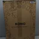 Kono Lightweight 28 Inch Expandable Luggage with Quiet Spinner Wheels TSA Lock, Scratch and Drop Resistant PC+ABS Hardside Durable Large Checked Suitcase, Cream White & Brown