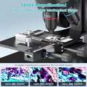 LM266S 5 Lens HDMI Digital Microscope 5000X for Adults, Lab Biological Microscope with Screen for Slides, Mechanical X-Y Stage, UHD 2160P Video, 7" LCD USB Coin Camera Full View, 32GB