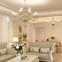 Modern Luxury K9 Crystal Chandelier, 12-Light Cognac Crystal Pendant Light,Candle Style Crystal lamp Lighting Fixture for Dining Room,Hotels, Hall Way, Bars, Restaurants (12 Lights)