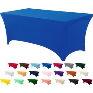Utopia Kitchen Spandex Table Cloth 1 Pack [6FT, Blue] Tight, Fitted, Washable and Wrinkle Resistant Stretch Rectangular Patio Table Cover for Event, Wedding, Banquet & Parties, Size : 72 x 29.9 inch (Rectangular)