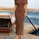 ZESICA Women's Off Shoulder Bodycon Maxi Dress 2026 Summer Ribbed Knit Cocktail Party Formal Sweater Dresses Coffee Small