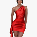 Satin Homecoming Dresses for Teens 2025 Tight Strapless Pleated Corset Short Prom Party Gown for Women, Size 12