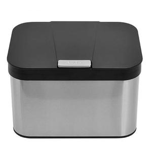 Compost Bin for Countertop, Compost Bucket Indoor Sealed, Food Waste Caddy, 1.13 Gallon Kitchen Compost Container with Lid, Compact and Easy Clean, Black Matte