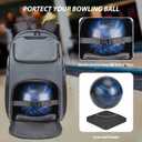Bosynoy Bowling Backpack, Bowling Ball Bag Totes for Single Ball with Shoe Compartment & Foam Padded, Fits Shoes Up to US Mens Size 16, Grey
