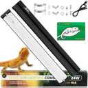 T5 UVB Reptile Light Fixture Combo Kit 24W: 10.0 UVB Light for Reptiles Terrarium Hood Comes with Ho UVB Lamp, 22'' Linear UVB Light Bar for Desert Bearded Dragon,Turtle,Gecko - UV Sensor Test Card