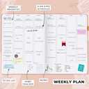 GoGirl Planner PRO Schedule - Undated Planner with Hourly Time Slots, Monthly, Weekly & Daily Organizer, Appointment Book for time Management, 7"x10" Hardcover, Lasts 1 Year - Peach Pink