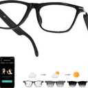 AI Smart Glasses, Bluetooth 5.3 Glasses for Men Women ,Translation Glasses with 164 Language,Physical Color Changing Lens, Music Playback & Hands-Free Calling,Design for Travel/Meeting/Business (M01)