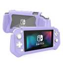 Switch Lite Protective Case Compatible with Nintendo, Kmasic Full-Body Rugged Protective Case Built-in Screen Protector TPU Anti Shockproof Cover Accessories for Nintendo Switch Lite, Purple