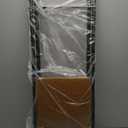 1 Pcs 27.5'' Folding Bar Stool with Back Tall Brown Leather Folding Stool Cushioned Padded Folding Counter Height Stool Collapsible Portable Barstools for Adults Kitchen Cafe Guitar