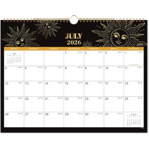 Calendar 2026-2027 - 2026-2027 Wall Calendar, July 2026 - December 2027, 15" x 11.5", Wall Calendar 2026-2027, 18 Monthly Calendar with Twin-wire Binding, Thick Paper, Hanging Hook - The Sun