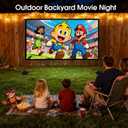 Projector Screen with Stand, 120 Inch Indoor Outdoor Portable Projection kit All-Metal Frame Wrinkle-Free 16:9 4K HD Front/Rear Movie Screen with Carry Bag for Home Theater Backyard Movie Night