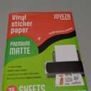 JOYEZA Premium Printable Vinyl Sticker Paper for Inkjet Printer - 25 Sheets Matte White Waterproof, Dries Quickly Vivid Colors, Holds Ink well- Tear Resistant - Inkjet & Laser Printer