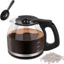 12-Cup Coffee Pot FOR Mr. Coffee 12 Cup Coffee Maker PLD12-RB PLD12-NP PLD12 Series Replacement Mr. Coffee Pot AM CG CHX CJ DW DR EVX JWX MV PL and VB Series Coffeemaker -Black Handle