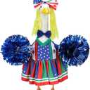 Soccer Cheerleader Porch Goose Outfits for 23 Inch Statue, 2026 World Sports Cup Cheerleading Costume for Cement Statue, Game Day Decoration