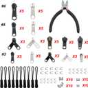 YaHoGa 143 PCS Zipper Repair Kit Zipper Replacement with Install Plier for Bags, Jackets, Tents, Backpacks, Sleeping Bag