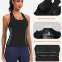 Sports Bra for Women, Wide Straps Racerback Built-in Bra Tank Tops,Gym Yoga Sports Shirts Running Athletic Crop Top (Black, L)