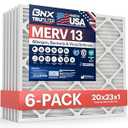 BNX TruFilter 20x23x1 Air Filter MERV 13 (6-Pack) - MADE IN USA - Electrostatic Pleated Air Conditioner HVAC AC Furnace Filters for Allergies, Pollen, Mold, Bacteria, Smoke, Allergen, MPR 1900 FPR 10