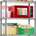 IZEUK 3-Tier Heavy Duty Steel Storage Shelves, Metal Shelf Wire Shelving Rack for Pantry, Kitchen, Home or Office Organization (29.5" W x 13.8" D x 35.5" H, 750LBS, Chrome)