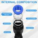 HARFINGTON 10pcs Push to Connect Fittings Male Elbow 5/16 Inch Tube OD x 1/8 Inch NPT Thread Plastic Quick Connect Air Hose Pneumatic Fitting Kit Push Lock Connector PL8-N01, Blue