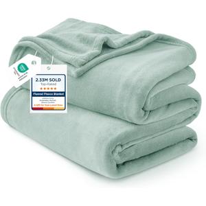 Bedsure GentleSoft Fleece Blanket Twin Size Sage Green - 300GSM Lightweight Plush Fuzzy Cozy Soft Warm Blanket for Bed, Sofa, Couch, Travel, Camping, 60x80 inches