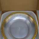 13-Inch Acrylic Clear Charger Plates Set of 10pcs - Elegant Decorative Dinner Plates for Wedding Reception, Holiday Party, Family Gathering & Daily Table Setting (Acrylic Round Gold)