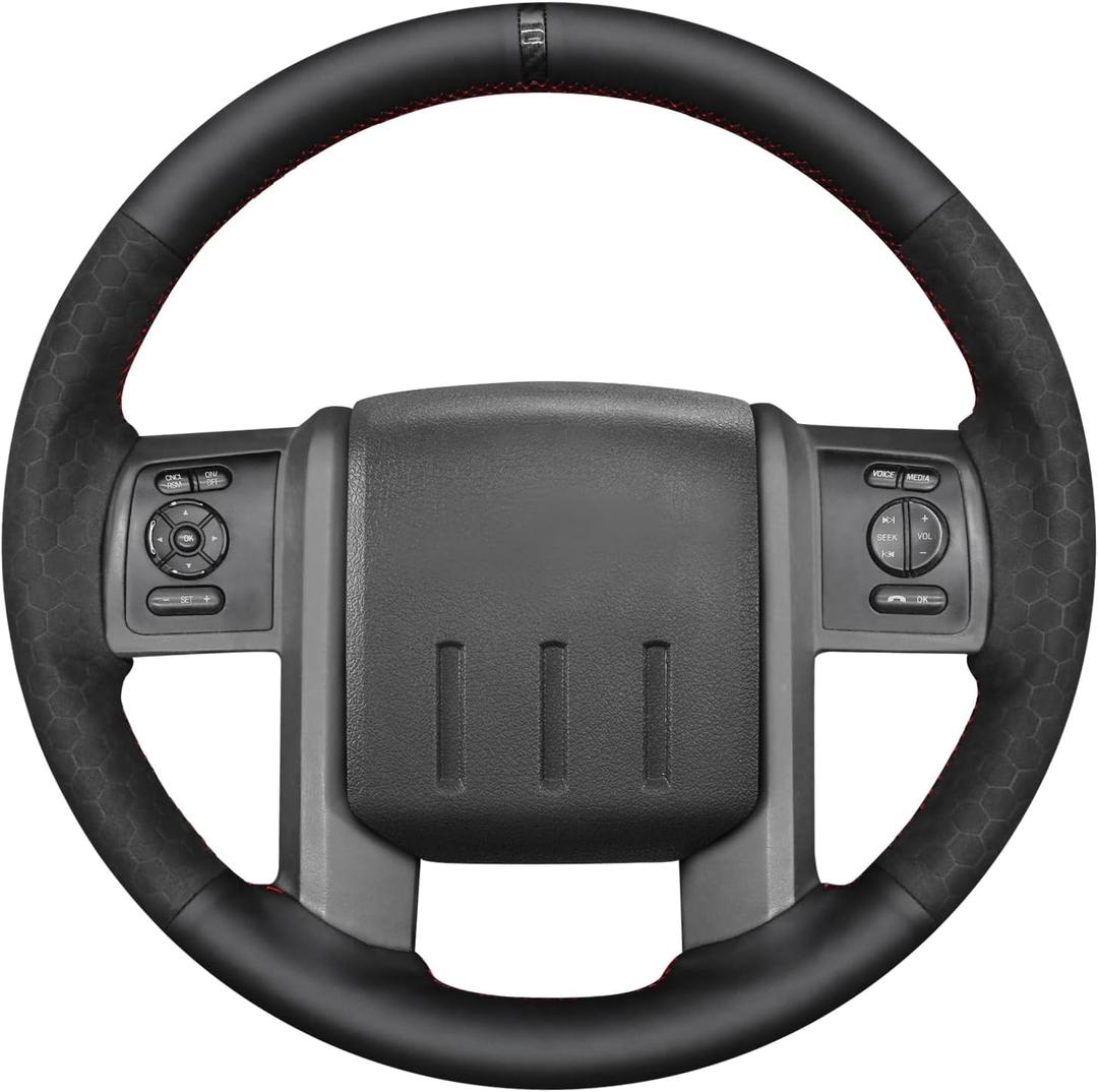Mewant Steering Wheel Cover Compatible with Ford F-250 F-350 2008-2016 Expedition 2007-2014 Steering Wheel Wrap