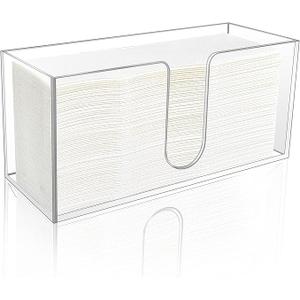 1 Pack Acrylic Paper Towel Holder, Countertop Napkin Dispenser for CFold, MultiFold & Trifold Paper Towels, 5mm Transparent Acrylic for Kitchen, Bathroom & Restaurant (1)