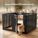 Soulbond Clear Acrylic Dog Playpen Indoor, Non-Slip,Tool-Free Assembly, External Door Lock Play Pen for Puppies and Small Dogs (24 Inch, Black, 8 Panel)