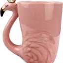 16 oz Cute Pink Coffee Mug Ceramic Flamingo Gift Unique Cups Mom Day Gift for Women Her Grandma Pretty Mug Funny Coffee Cup Funky Xmas Presents for Girlfriend Decorative Animal Decor Christmas Mugs