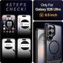 For Samsung Galaxy S26 Ultra Case with Kickstand,1*Screen Protector,[Compatible with Magsafe]Translucent Matte Military-Grade Protection,Magnetic Phone Case for Samsung Galaxy S26 Ultra,6.9"-Black