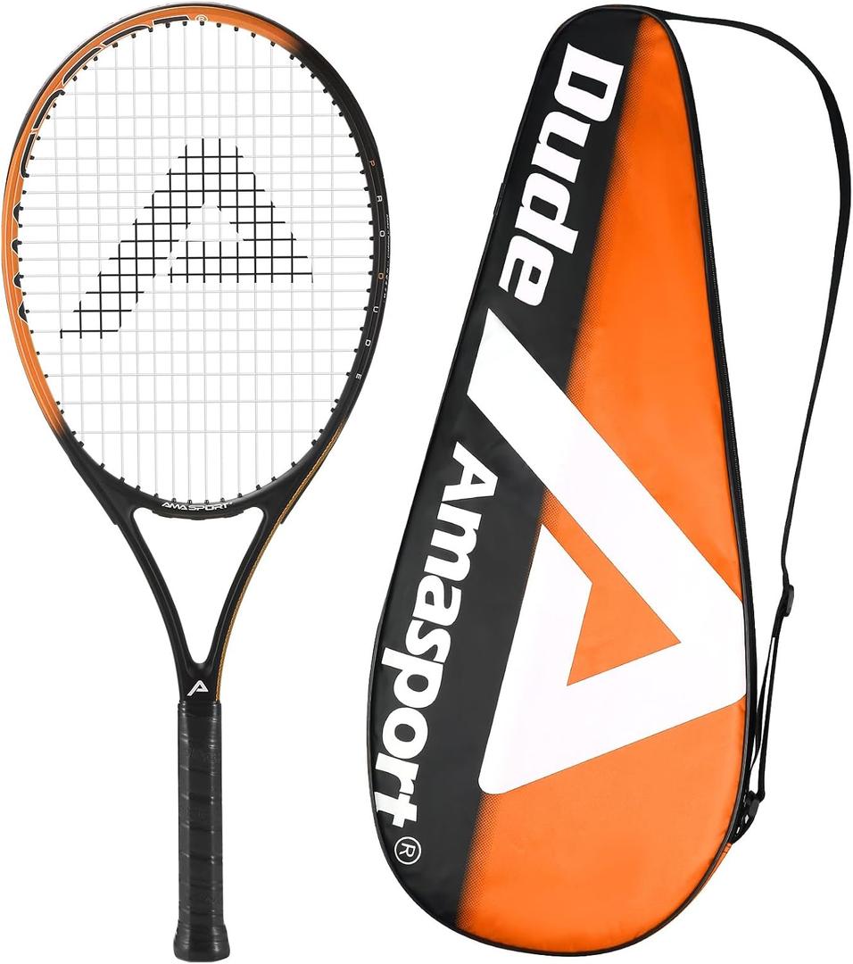 AMA SPORT Tennis Racket - Pre-Strung Light Balance 27 inch Tennis Racquet for Women and Men