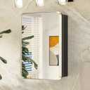 Keonjinn Brushed Nickel Medicine Cabinet for Bathroom, 16 x 24 Inch Medicine Cabinet with Mirror, Silver Stainless Steel Framed, Adjustable Shelves, Recessed or Wall Mount, Sturdy, Rounded Rectangle