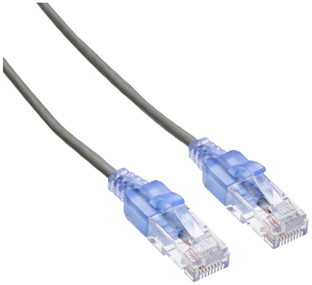 Monoprice Cat6A 25ft Gray 10-Pk Patch Cable UTP 30AWG 10G Pure Bare Copper Snagless RJ45 SlimRun Series Ethernet Cable