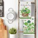 Artoid Mode Flower Basket Clover Shamrock St.Patrick's Day Kitchen Dish Towels, 18x26 Inch Farmhouse Holiday Decoration Spring Cleaning Set of 2