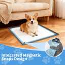 ALOOF Silicone Dog Pee Pad Holder 24x24 in, Puppy Potty Training Tray with Magnetic Snaps & Raised Edges, Non-Slip Floor Protector, Gray