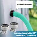 Jadive 2 Pcs Upgrade 1.5" x 59" Pool Hose for Above Ground Pools Pool Pump Replacement Kit Pump Filter Accessories with 2 Type B Hose Adapters(Teal)