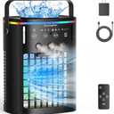 Amazon.com: Portable Air Conditioners, Mini Air Conditioner Portable with Remote, 3 Speeds & 3 Mist, 2-8H Timer & 7 Light Evaporative Air Cooler, Personal Cooling Air Conditioner Fan for Bedroom Office Desk : Home & Kitchen