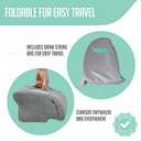 Premium Foldable Travel Seat Cushion - for Relief of Lower Back, Sciatic, Butt and Tailbone Pain - for Home & Office Use, Perfect for Travel or Driving - Coccyx Seat Cushion (Regular, Grey)