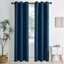 NICETOWN Morrocan Blue Room Darkening Curtains 84 Inches Long 2 Panels for Living Room, Bedroom, Nursery Summer Thermal Insulated Blackout Drapes Grommet Noise Reducing Window Curtains, W40