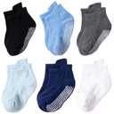 Amazon Kid's Socks For Kids Spring/Summer Baby Socks For Boys Pure Cotton Boat Socks For Kids  3T-5T 6 Pair Assorted