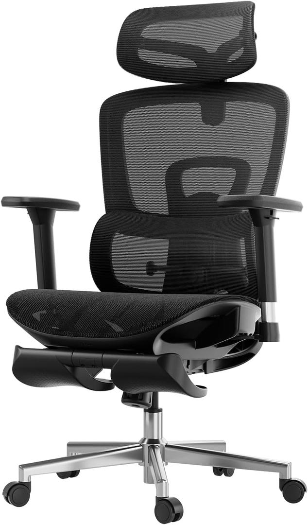 Hbada Ergonomic Office Chair with 3D Adjustable Armrests, Adjustable Lumbar Support High Back for Computer Chair, Big and Tall Mesh Office Chair, Home Office Desk Chairs Black