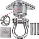 Dakzhou Stainless Steel Hanger with Smooth Swing Bearings, Heavy Duty 180°+360° Swivel Swing Hook, 1500 lb Capacity Playground Yoga Hammock Chair Rope, sandbag Porch Swing Bag Sleeve