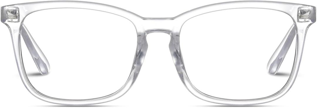 Reading Glasses for Women Men - Blue Light Blocking UV Filter Readers, Anti Eyestrain Eyeglasses (A03-clear)