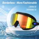 2 x 2 Pack Adult Swim Goggles, Frameless Anti-Fog UV Protection Swimming Goggles, Clear Vision Pool Goggles for Men Women